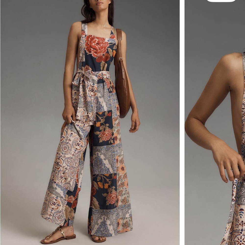 Anthropologie Let Me Be Patchwork Jumpsuit